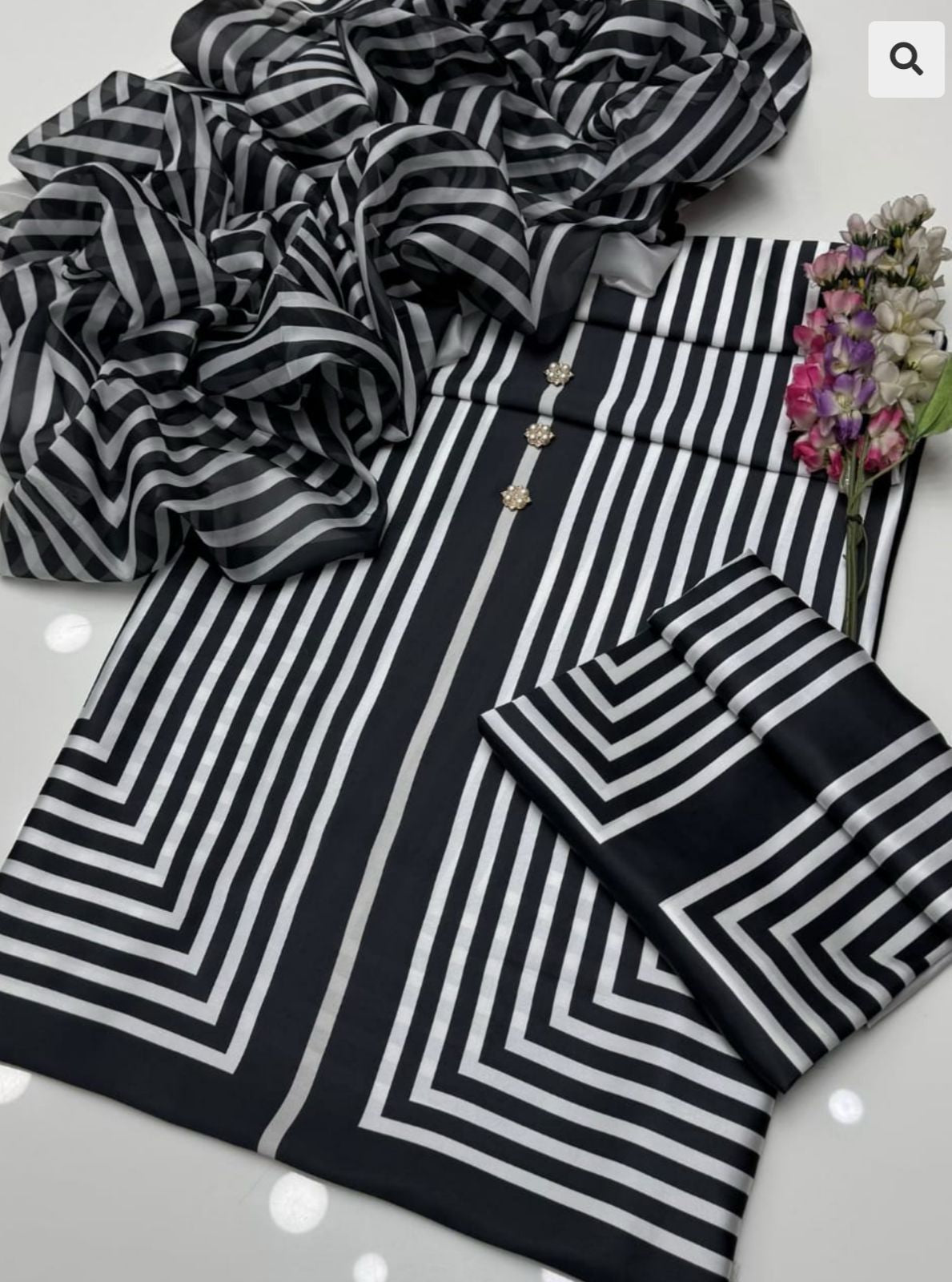 DIGITAL PRINT 3PC SILK UNSTITCHED SUIT 28