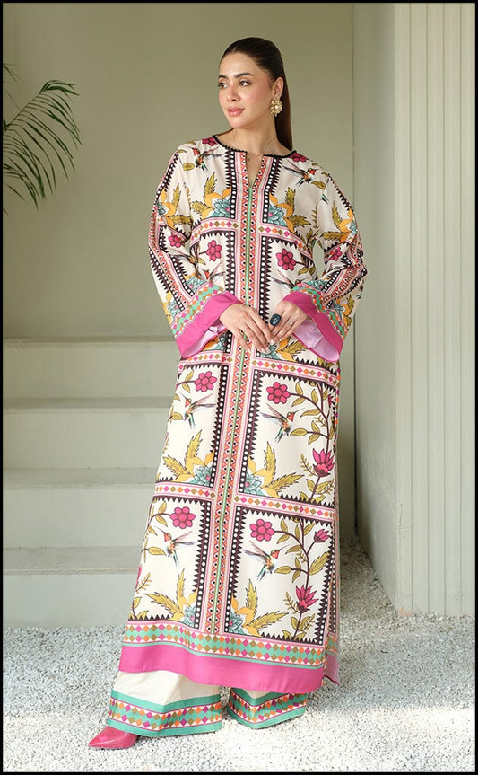 DIGITAL PRINT 3PC SILK UNSTITCHED SUIT 12