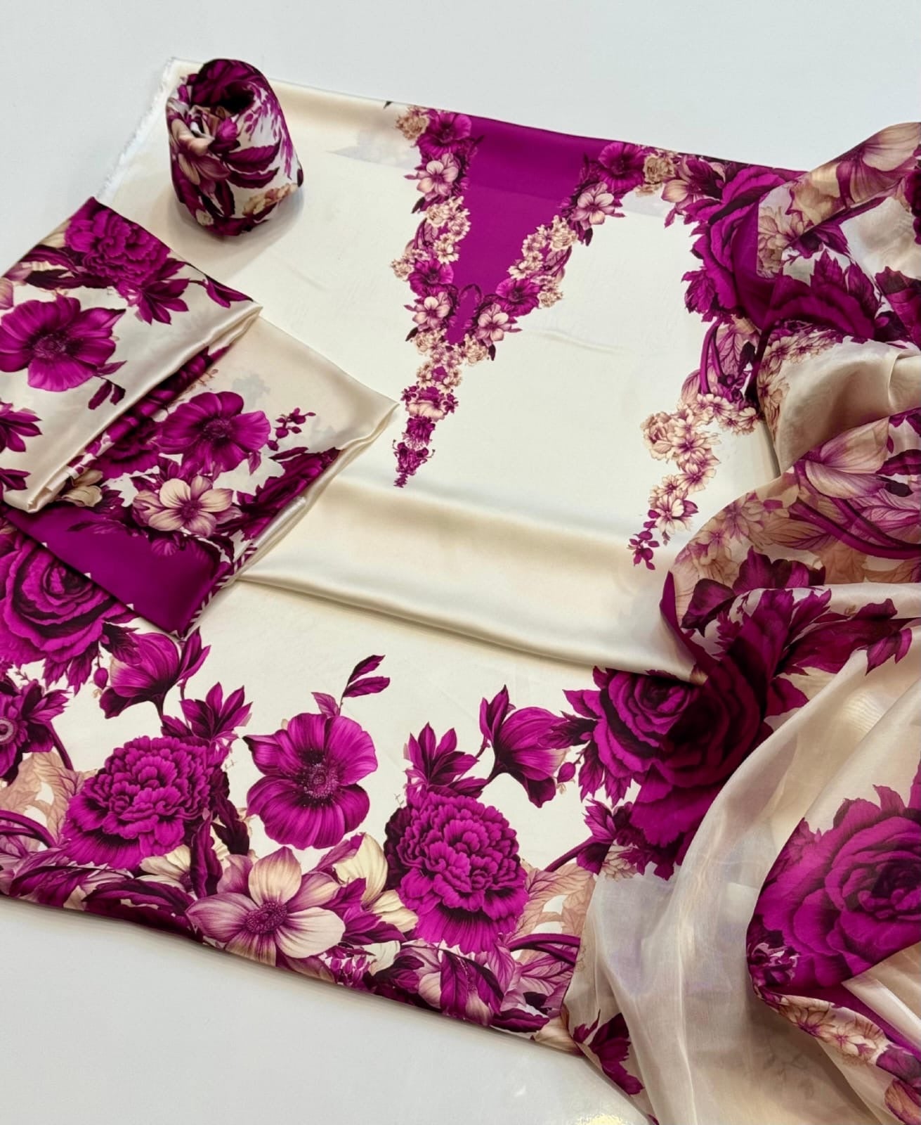 DIGITAL PRINT 3PC SILK UNSTITCHED SUIT 15
